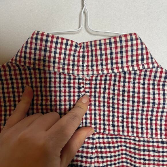 Brooks Brothers Black Fleece by Thom Browne Men red blue check button down Shirt - Picture 6 of 8